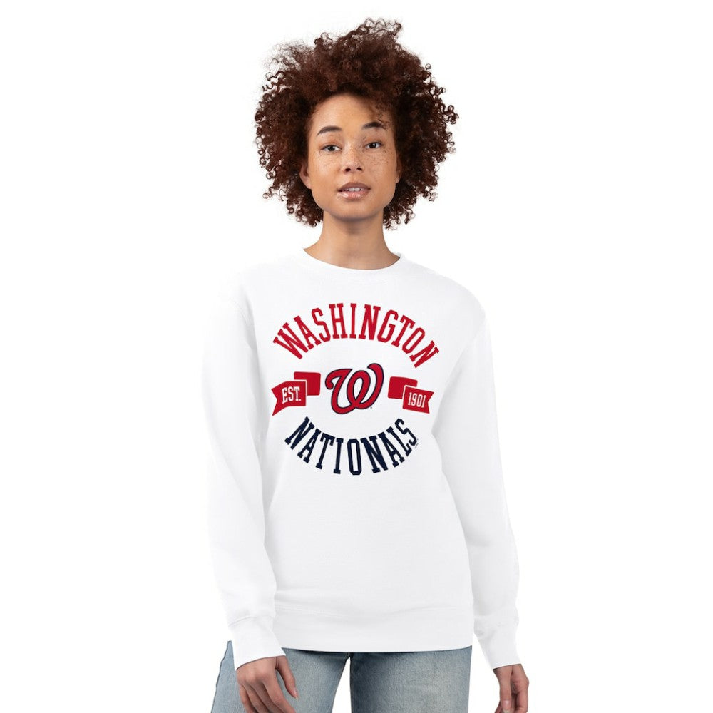 Washington Nationals G-III 4Her by Carl Banks Women's Team Logo Fleece Pullover Sweatshirt Near Me