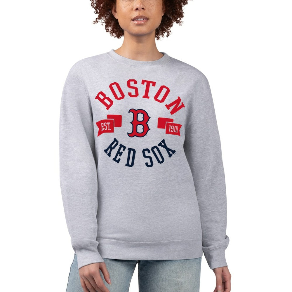 Boston Red Sox G-III 4Her by Carl Banks Women's Team Logo Fleece Pullover Sweatshirt discount