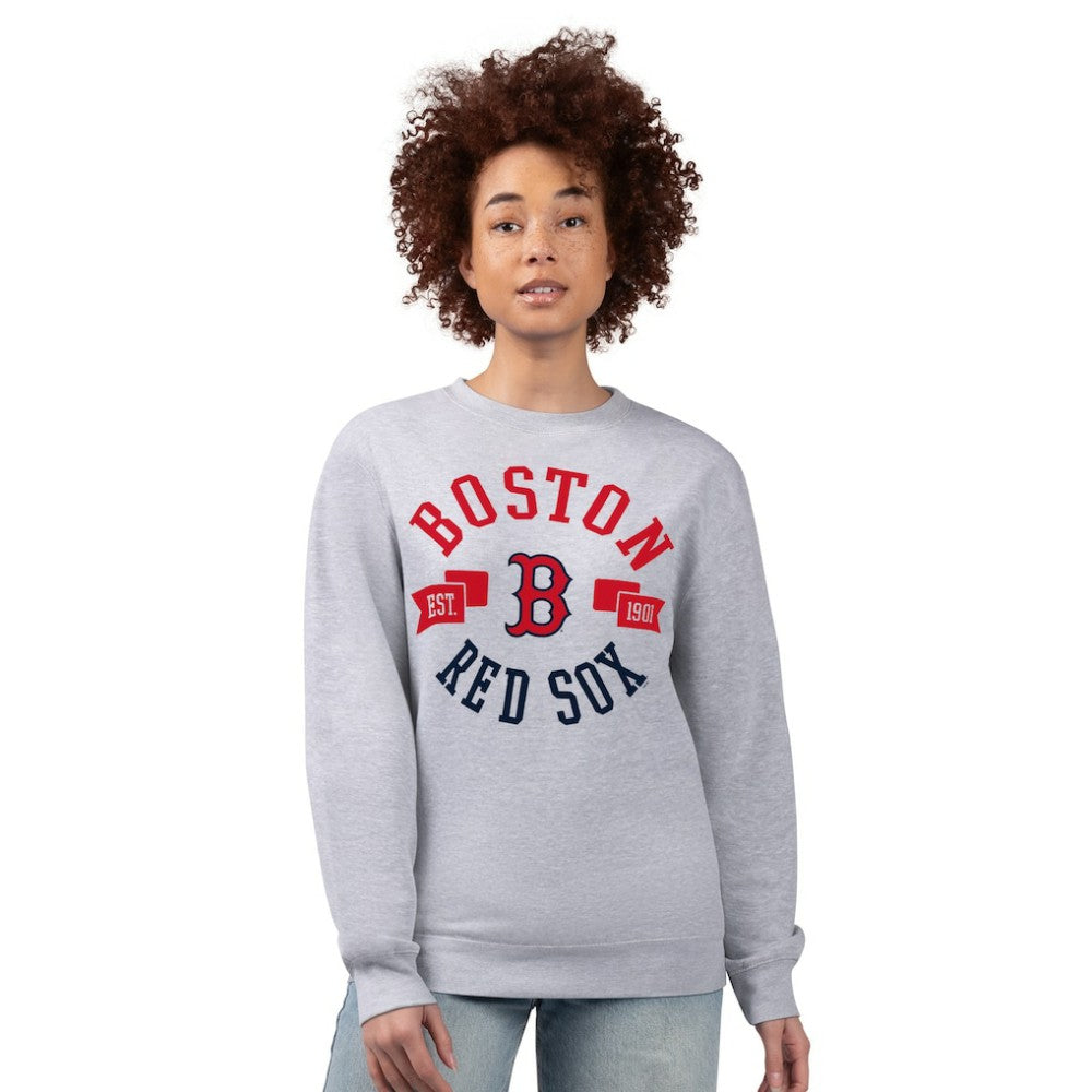 Boston Red Sox G-III 4Her by Carl Banks Women's Team Logo Fleece Pullover Sweatshirt discount