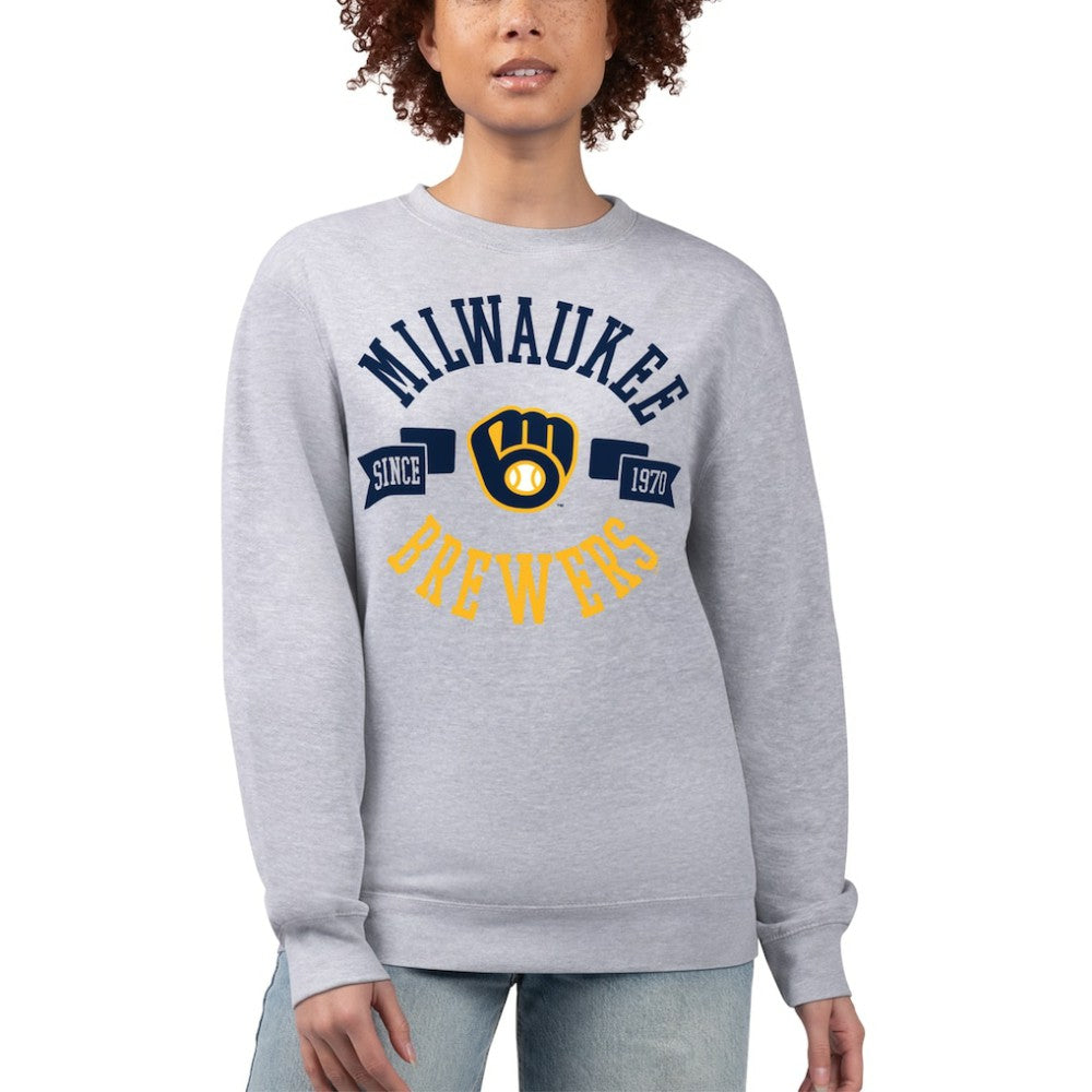 Milwaukee Brewers G-III 4Her by Carl Banks Women's Team Logo Fleece Pullover Sweatshirt for sale