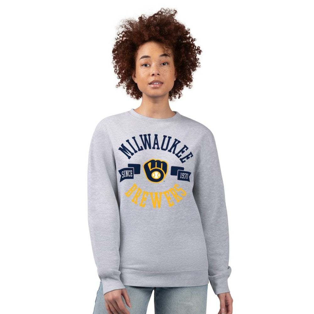 Milwaukee Brewers G-III 4Her by Carl Banks Women's Team Logo Fleece Pullover Sweatshirt for sale