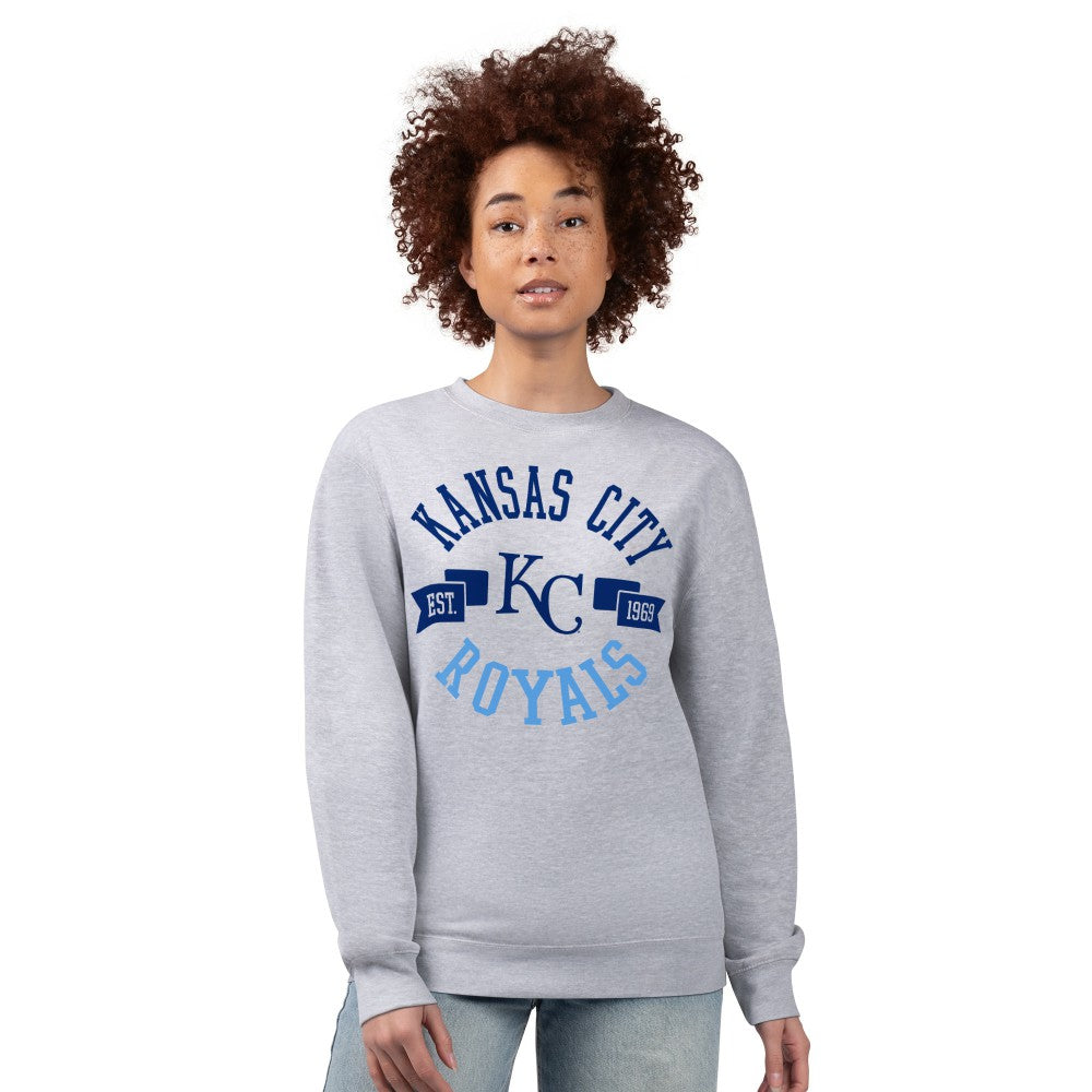 Kansas City Royals G-III 4Her by Carl Banks Women's Team Logo Fleece Pullover Sweatshirt On Sale