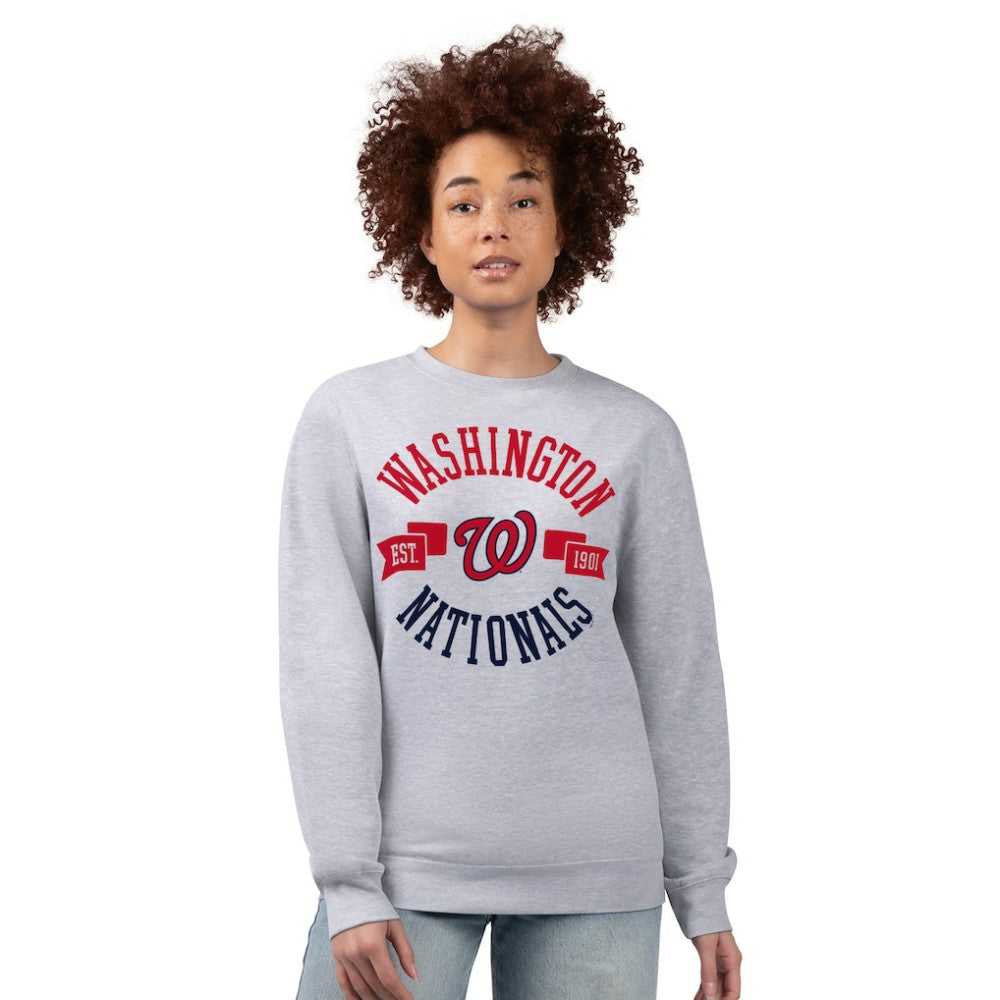 Washington Nationals G-III 4Her by Carl Banks Women's Team Logo Fleece Pullover Sweatshirt Clearance