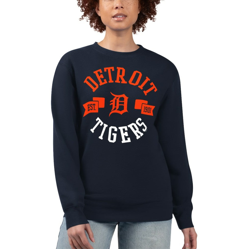 Detroit Tigers G-III 4Her by Carl Banks Women's Team Logo Fleece Pullover Sweatshirt Clearance