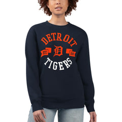 Detroit Tigers G-III 4Her by Carl Banks Women's Team Logo Fleece Pullover Sweatshirt Clearance
