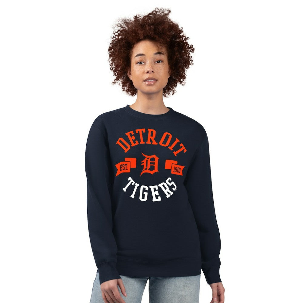 Detroit Tigers G-III 4Her by Carl Banks Women's Team Logo Fleece Pullover Sweatshirt Clearance