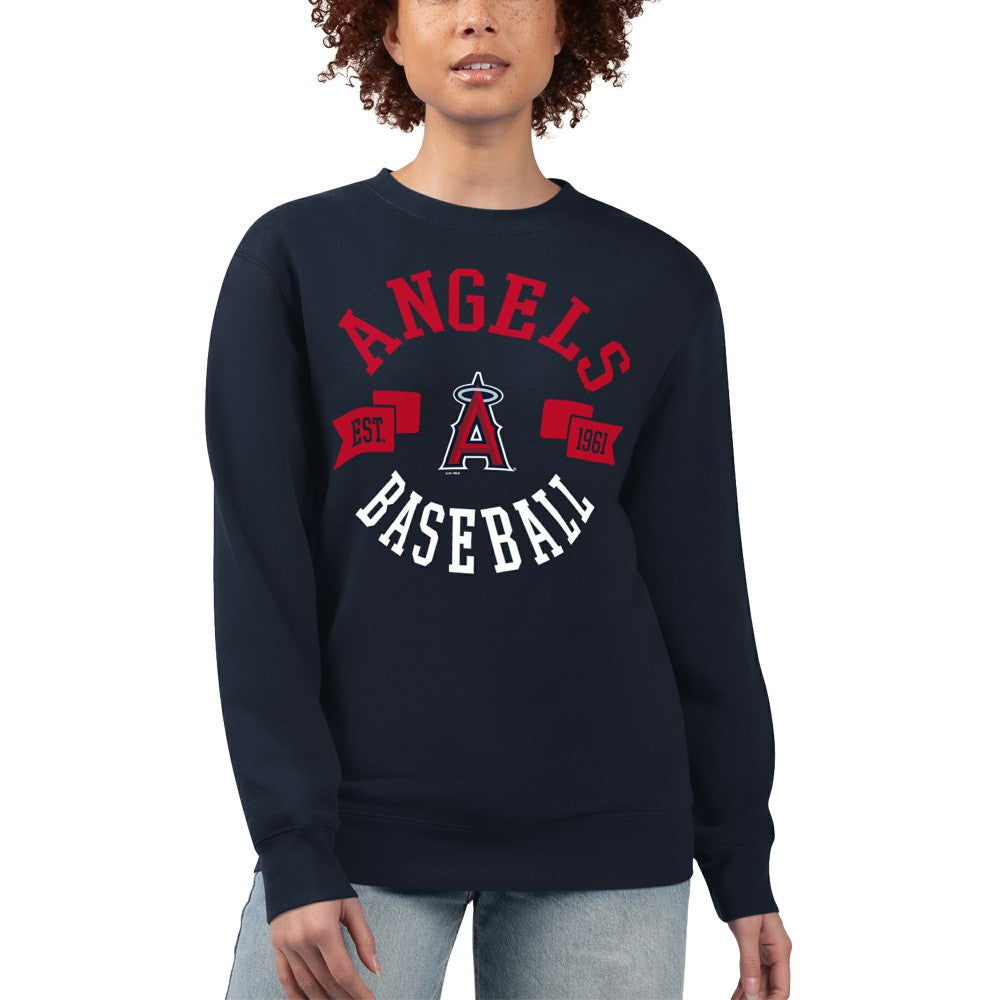 Los Angeles Angels G-III 4Her by Carl Banks Women's Team Logo Fleece Pullover Sweatshirt On Sale