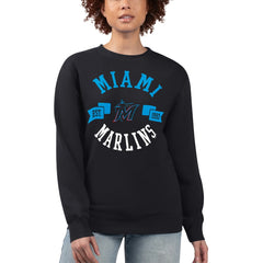 Miami Marlins G-III 4Her by Carl Banks Women's Team Logo Fleece Pullover Sweatshirt Lifestyle