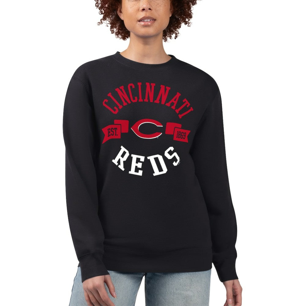 Cincinnati Reds G-III 4Her by Carl Banks Women's Team Logo Fleece Pullover Sweatshirt Clearance