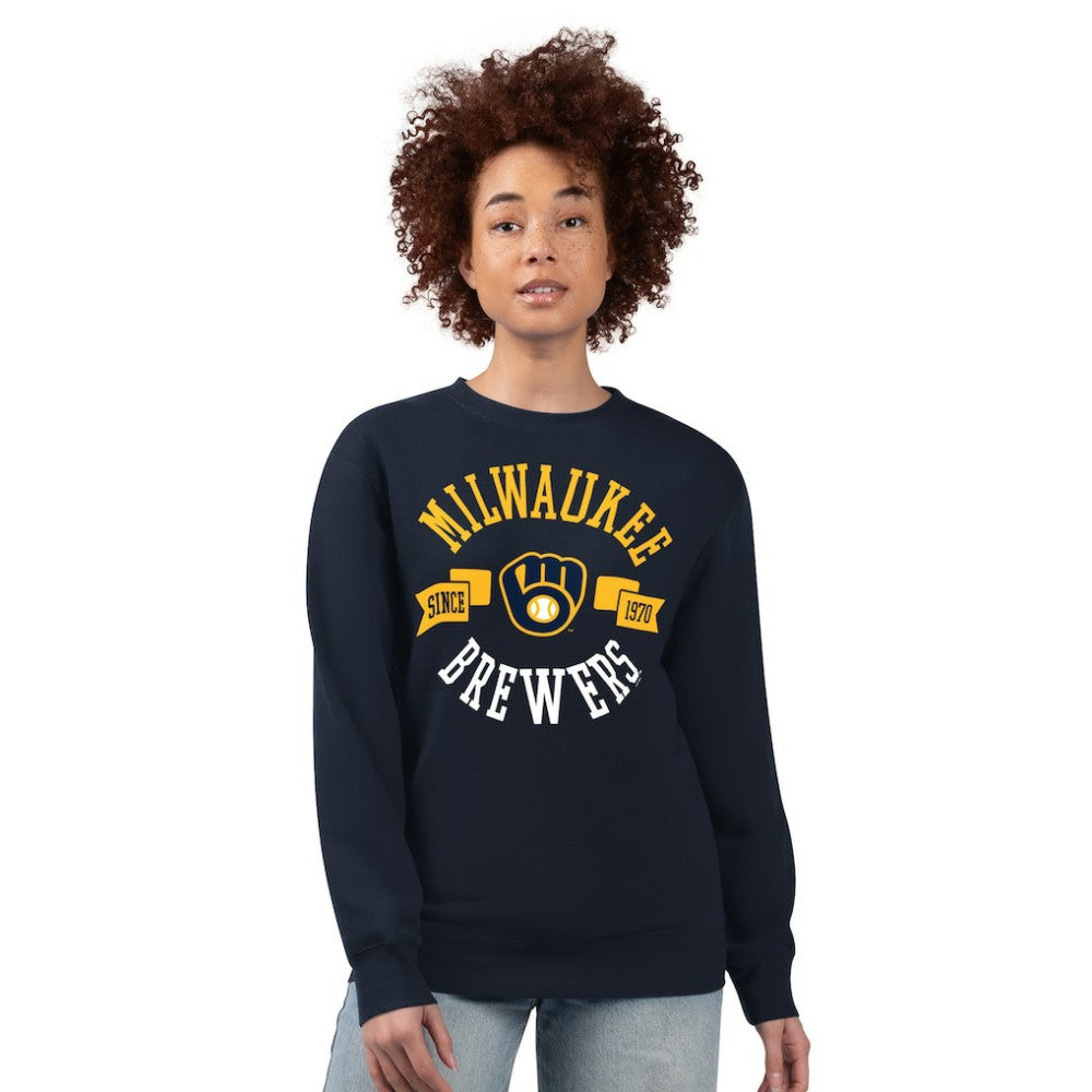 Milwaukee Brewers G-III 4Her by Carl Banks Women's Team Logo Fleece Pullover Sweatshirt Lifestyle