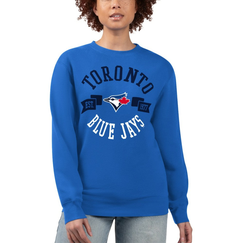 Toronto Blue Jays G-III 4Her by Carl Banks Women's Team Logo Fleece Pullover Sweatshirt Near Me