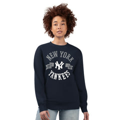 New York Yankees G-III 4Her by Carl Banks Women's Team Logo Fleece Pullover Sweatshirt Clearance