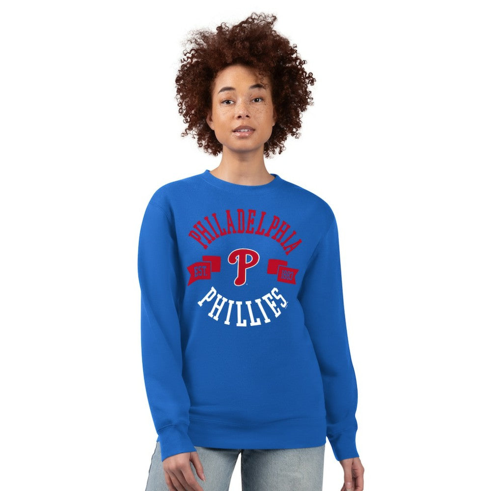 Philadelphia Phillies G-III 4Her by Carl Banks Women's Team Logo Fleece Pullover Sweatshirt for sale