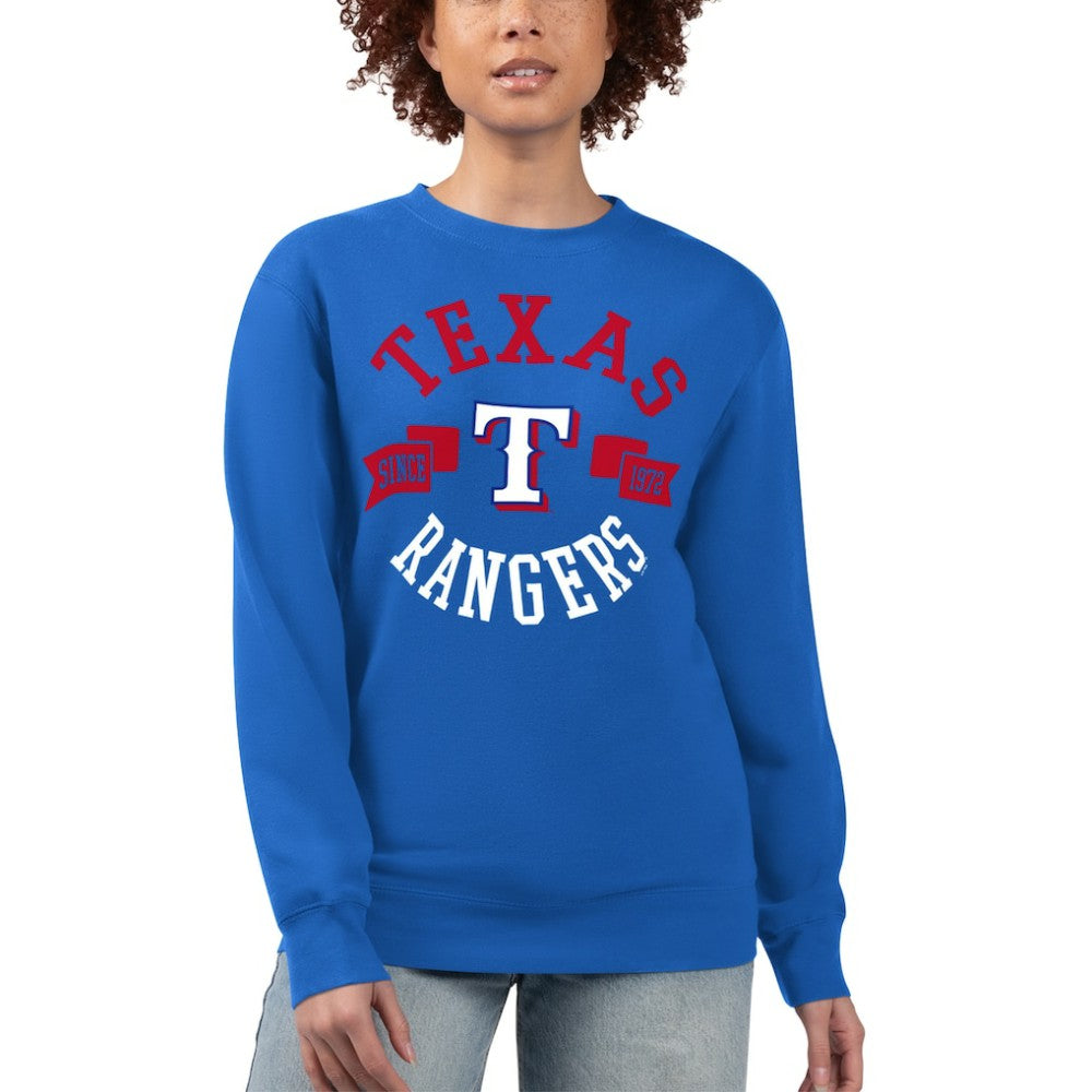 Texas Rangers G-III 4Her by Carl Banks Women's Team Logo Fleece Pullover Sweatshirt Lifestyle