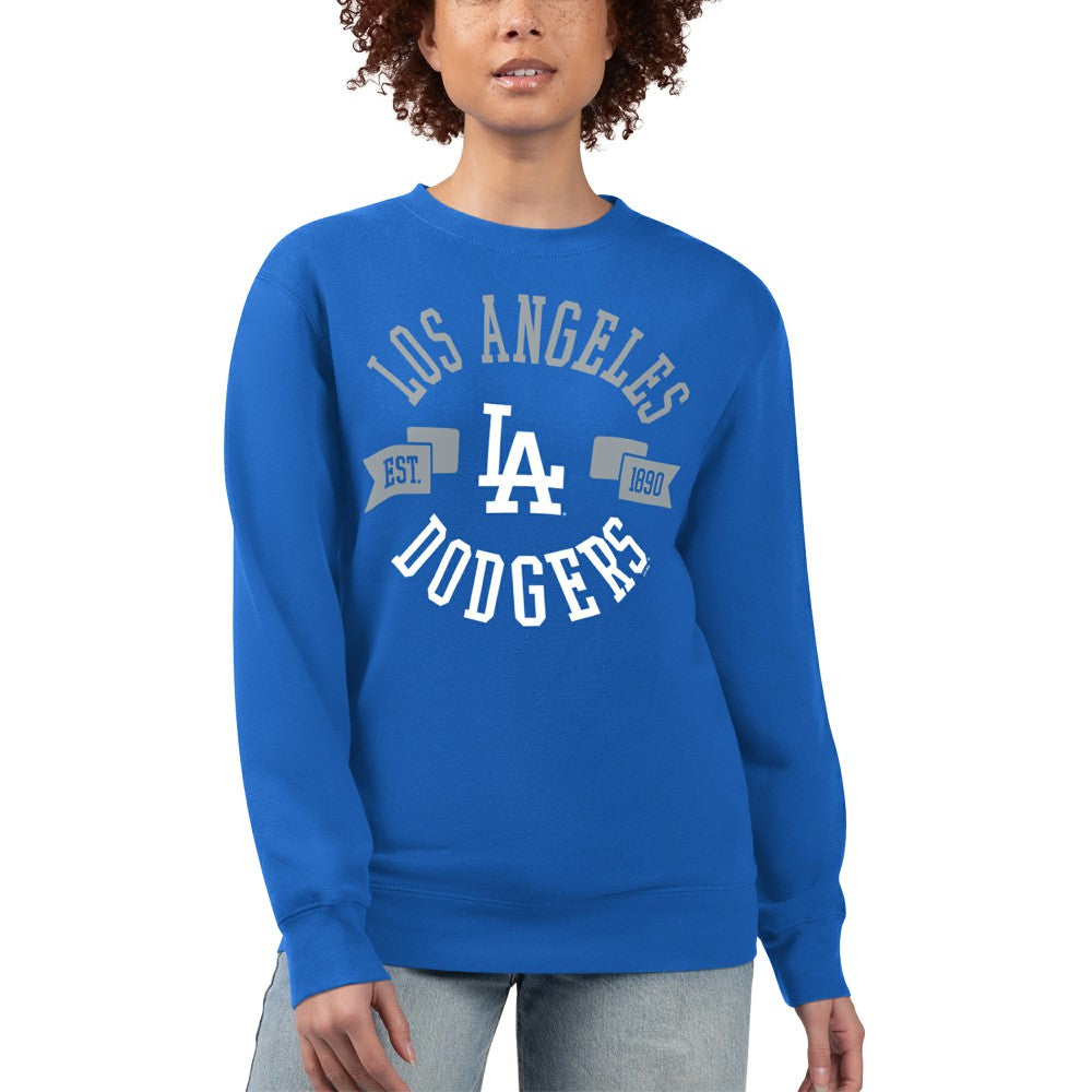 Los Angeles Dodgers G-III 4Her by Carl Banks Women's Team Logo Fleece Pullover Sweatshirt On Sale