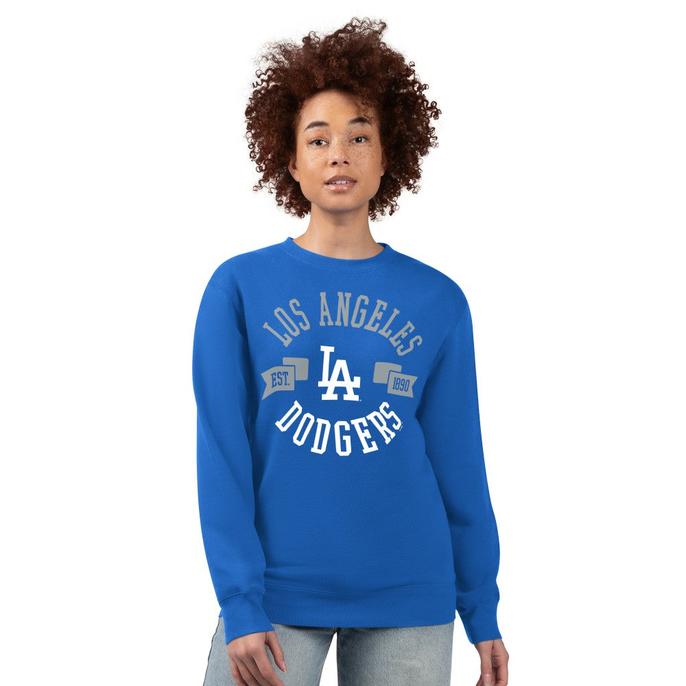 Los Angeles Dodgers G-III 4Her by Carl Banks Women's Team Logo Fleece Pullover Sweatshirt On Sale