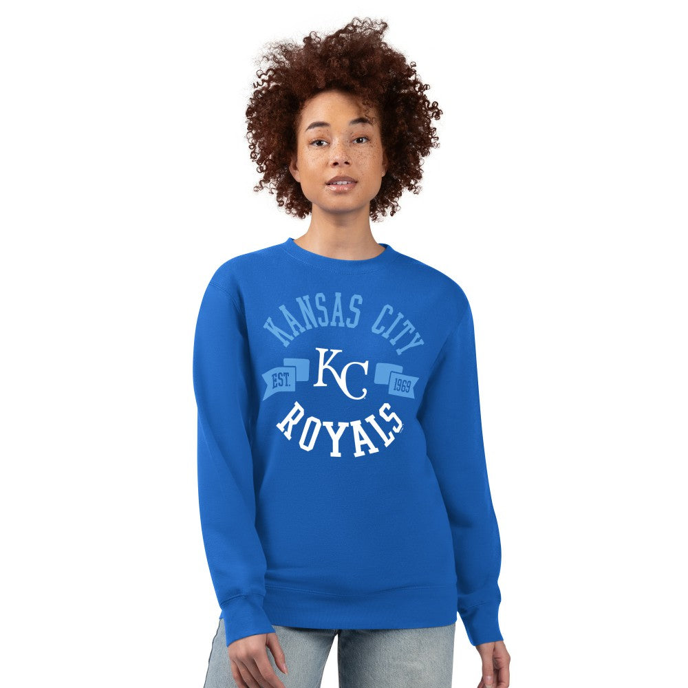 Kansas City Royals G-III 4Her by Carl Banks Women's Team Logo Fleece Pullover Sweatshirt Clearance