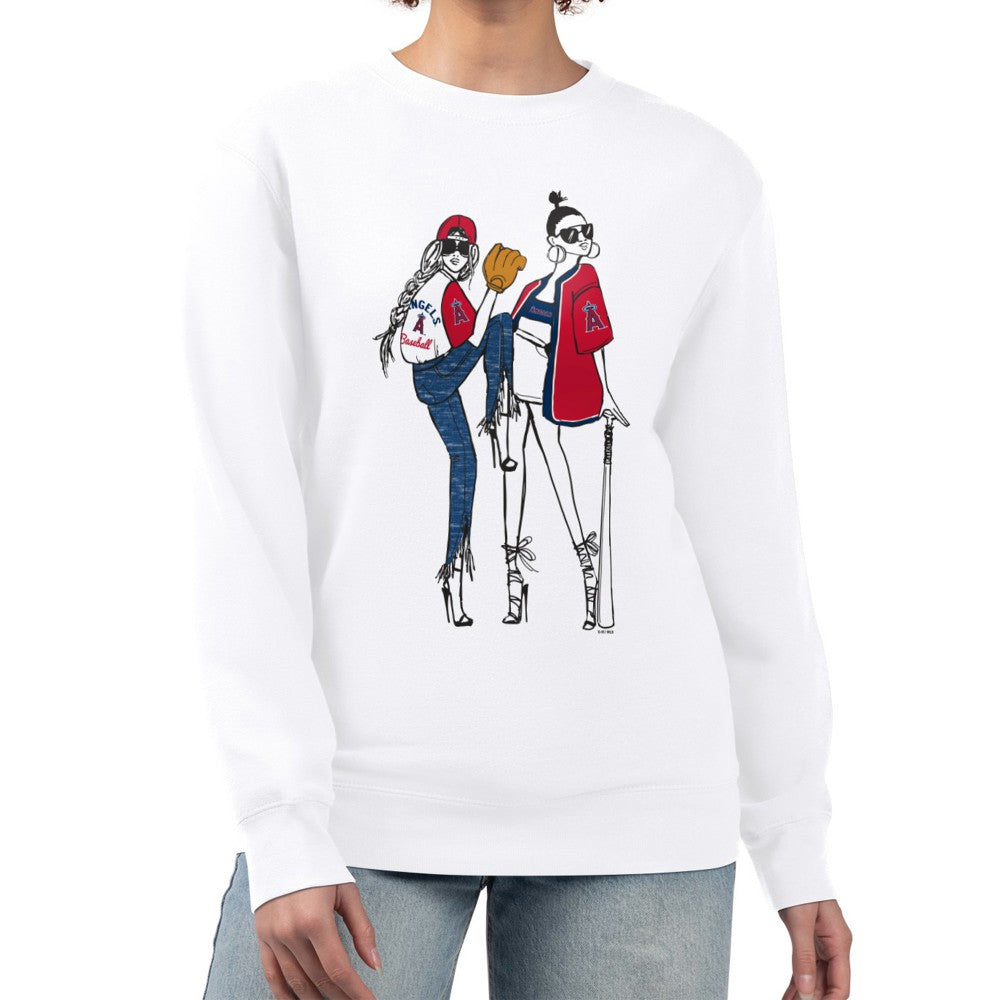 Los Angeles Angels G-III 4Her by Carl Banks Women's Baseball Girls Fleece Pullover Sweatshirt discount