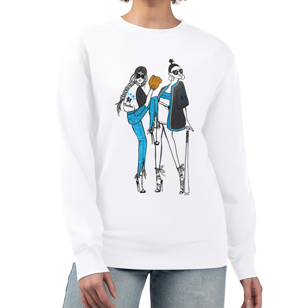 Miami Marlins G-III 4Her by Carl Banks Women's Baseball Girls Fleece Pullover Sweatshirt Near Me