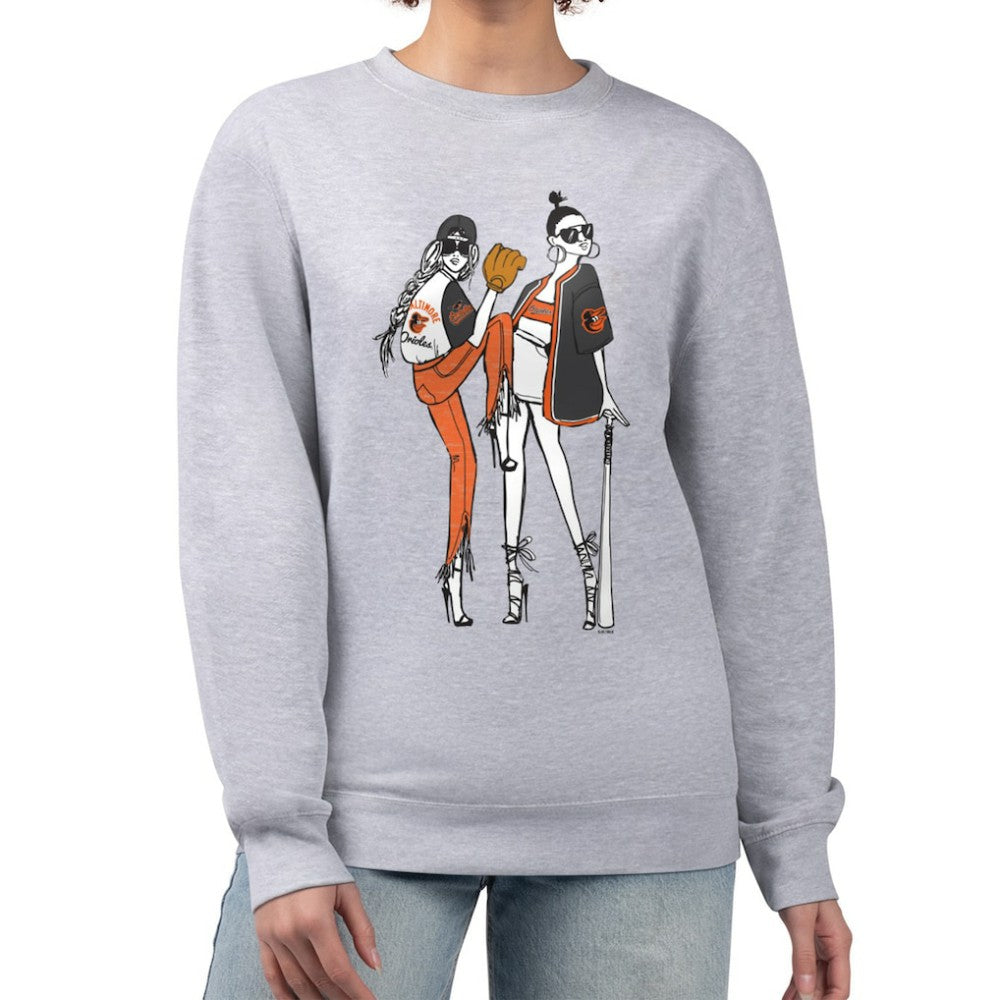 Baltimore Orioles G-III 4Her by Carl Banks Women's Baseball Girls Fleece Pullover Sweatshirt On Sale