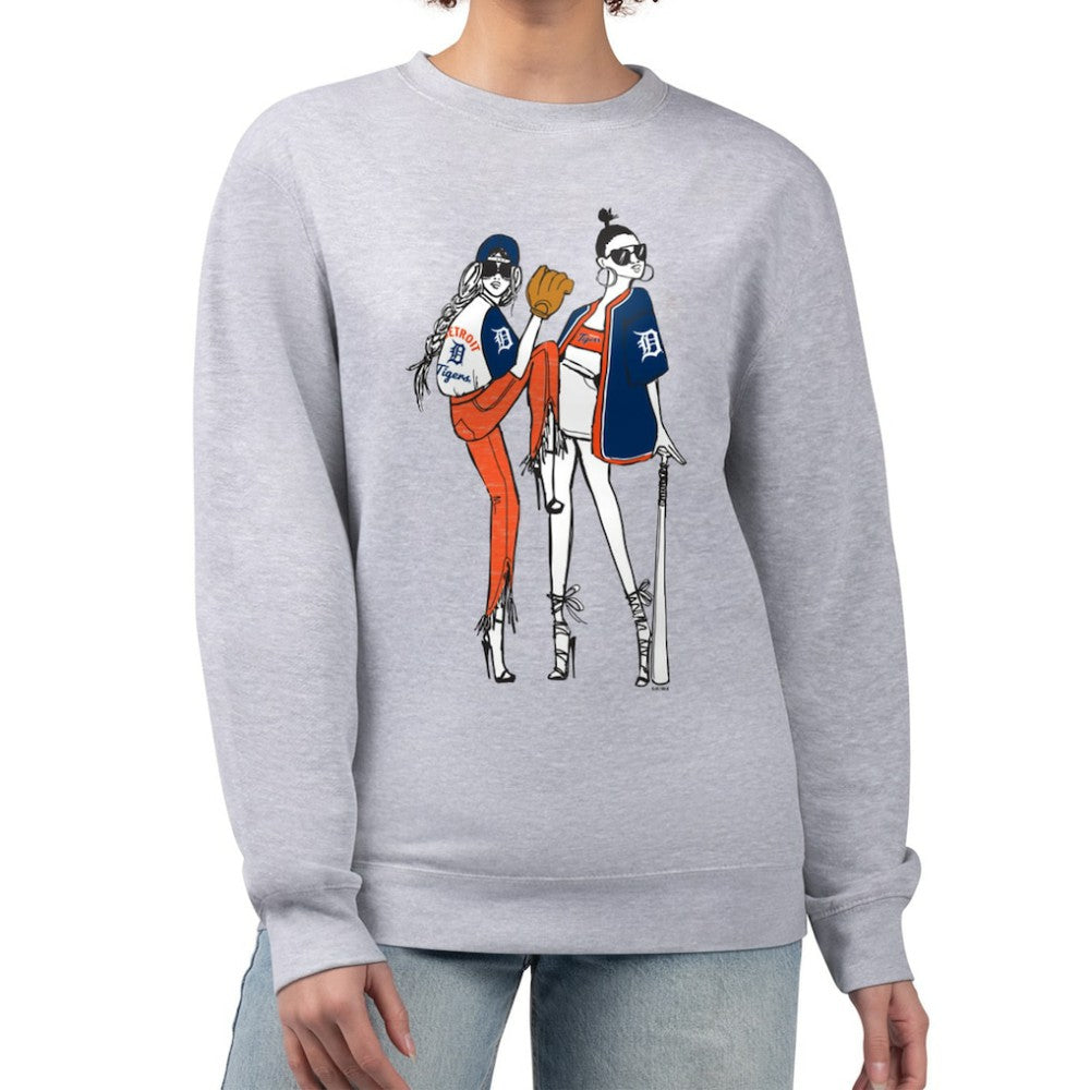 Detroit Tigers G-III 4Her by Carl Banks Women's Baseball Girls Fleece Pullover Sweatshirt On Sale