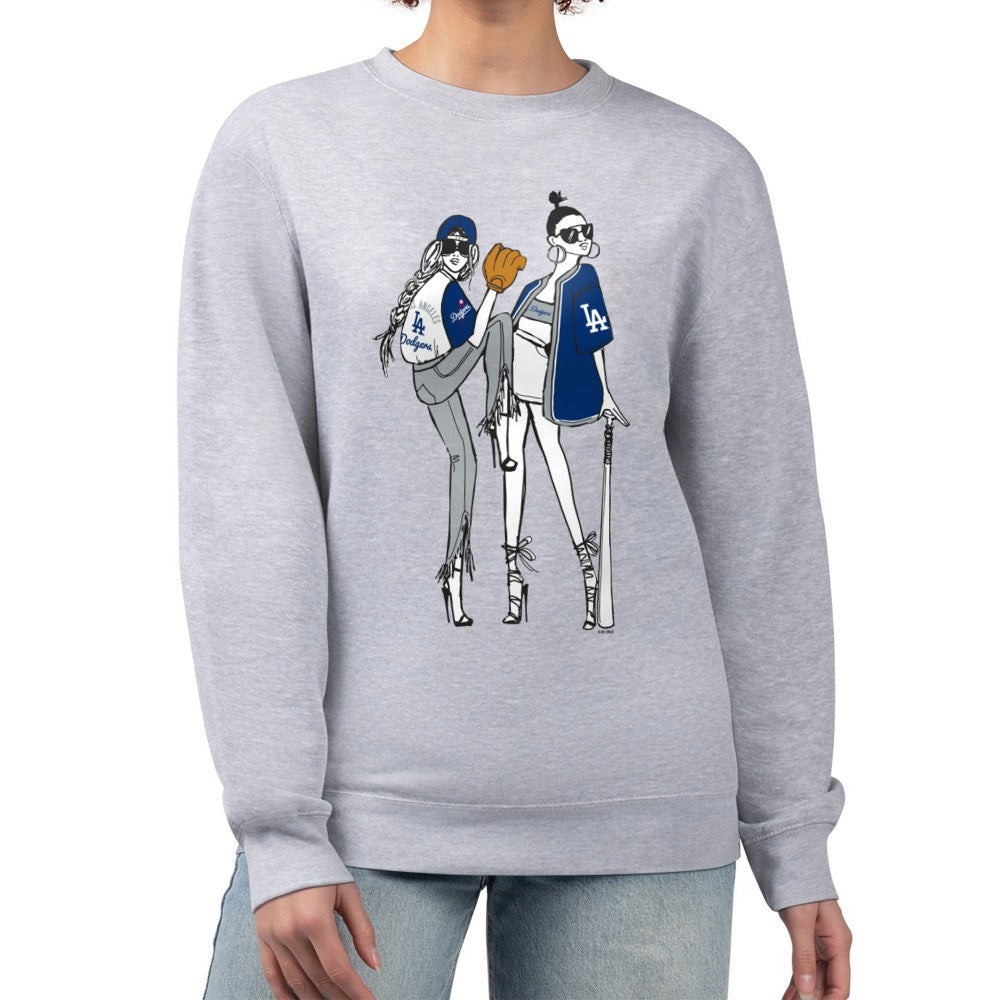 Los Angeles Dodgers G-III 4Her by Carl Banks Women's Baseball Girls Fleece Pullover Sweatshirt for sale
