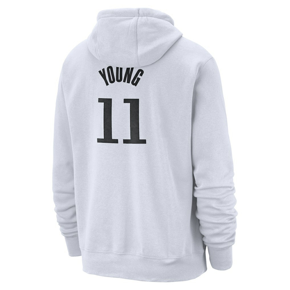 Nike - Trae Young Atlanta Hawks 2024/25 Name & Number Pullover Hoodie - White