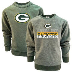 Green Bay Packers Wes & Willy Youth Reversible Fleece Pullover Sweatshirt Green - NFL