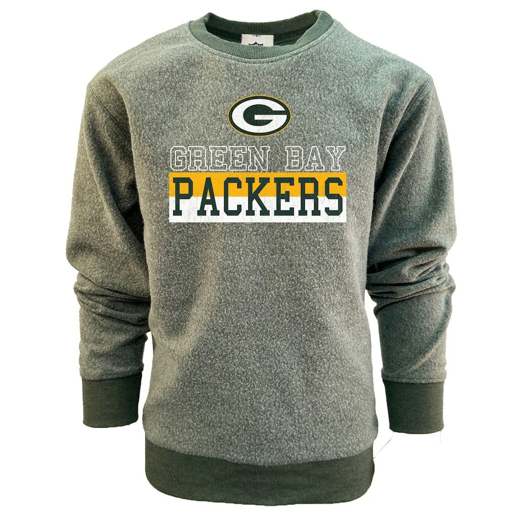 Green Bay Packers Wes & Willy Youth Reversible Fleece Pullover Sweatshirt Green - NFL