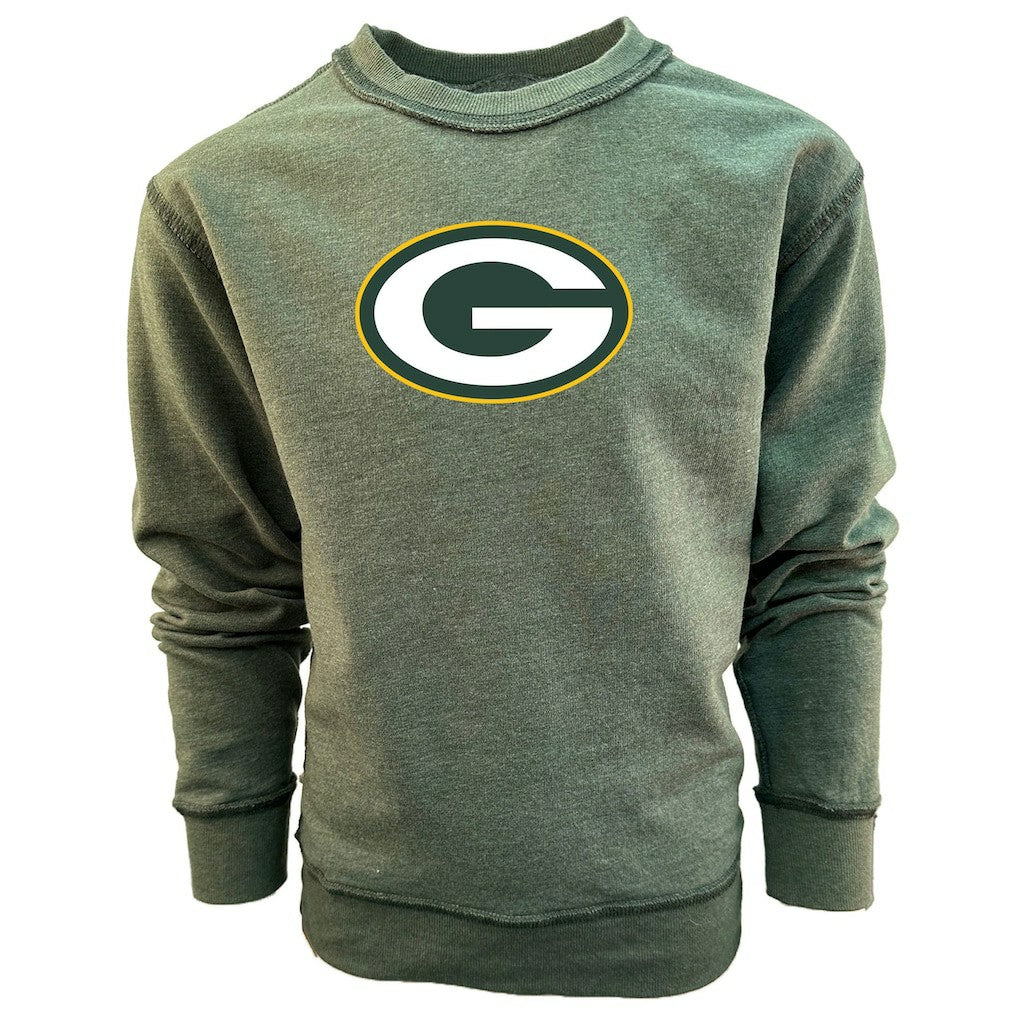 Green Bay Packers Wes & Willy Youth Reversible Fleece Pullover Sweatshirt Green - NFL