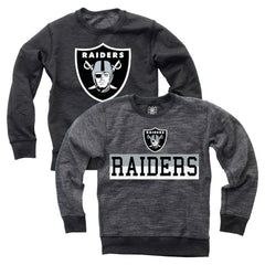 Las Vegas Raiders Wes & Willy Youth Reversible Fleece Pullover Sweatshirt Black - NFL