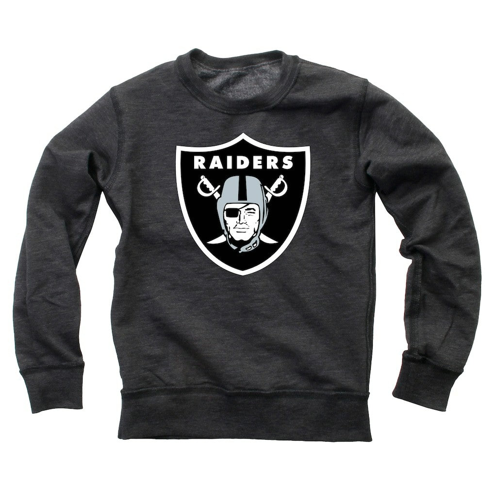 Las Vegas Raiders Wes & Willy Youth Reversible Fleece Pullover Sweatshirt Black - NFL