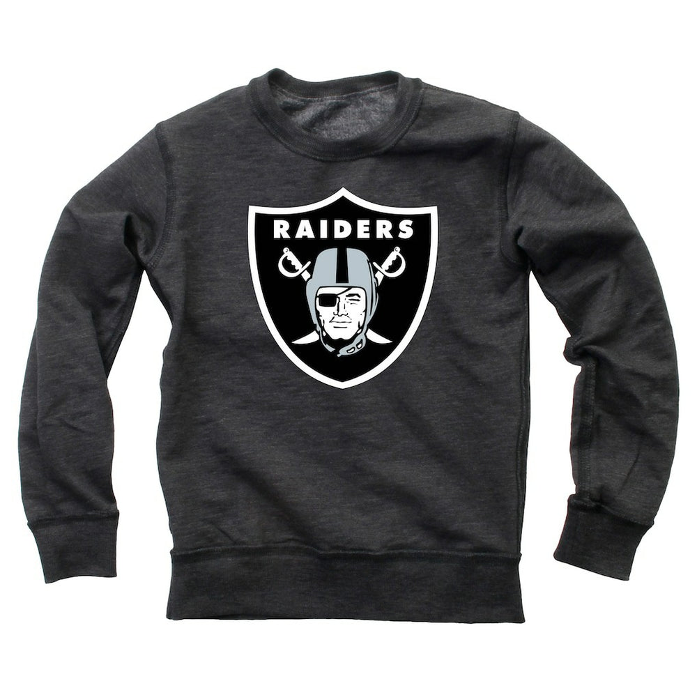 Las Vegas Raiders Wes & Willy Youth Reversible Fleece Pullover Sweatshirt Black - NFL