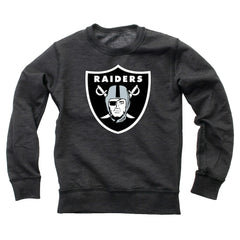 Las Vegas Raiders Wes & Willy Youth Reversible Fleece Pullover Sweatshirt Black - NFL