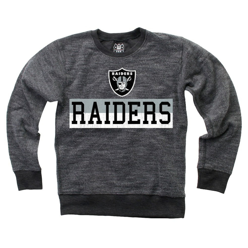 Las Vegas Raiders Wes & Willy Youth Reversible Fleece Pullover Sweatshirt Black - NFL