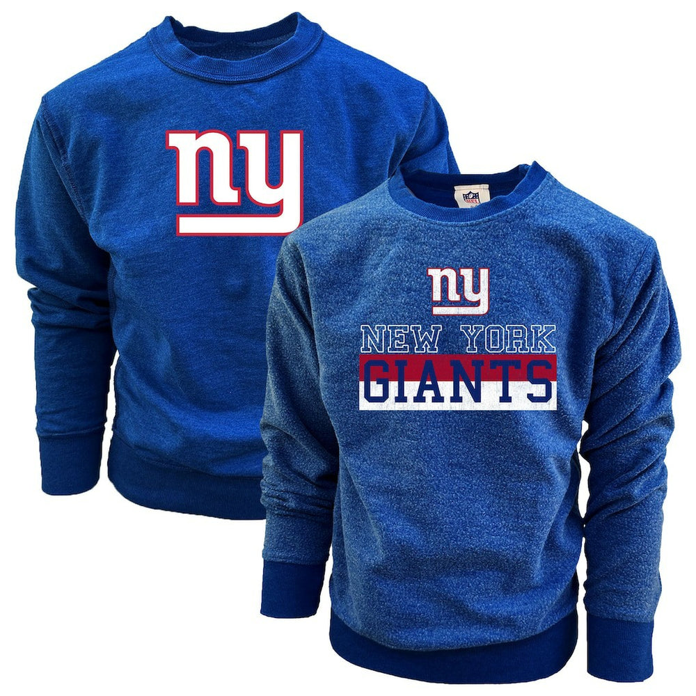 New York Giants Wes & Willy Youth Reversible Fleece Pullover Sweatshirt Royal - NFL