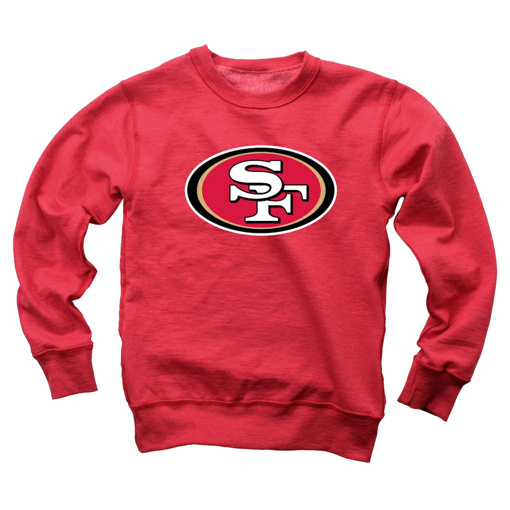 San Francisco 49ers Wes & Willy Youth Reversible Fleece Pullover Sweatshirt Scarlet - NFL