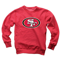San Francisco 49ers Wes & Willy Youth Reversible Fleece Pullover Sweatshirt Scarlet - NFL