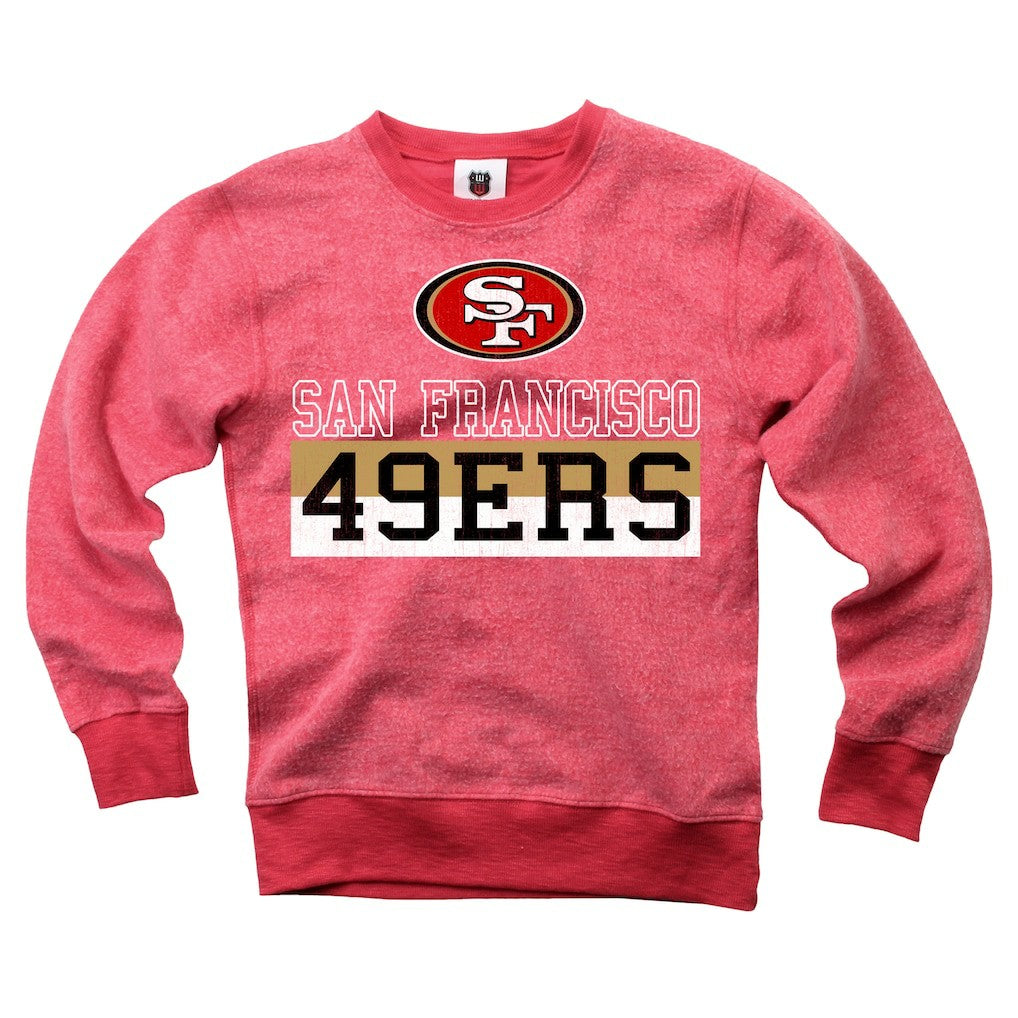 San Francisco 49ers Wes & Willy Youth Reversible Fleece Pullover Sweatshirt Scarlet - NFL