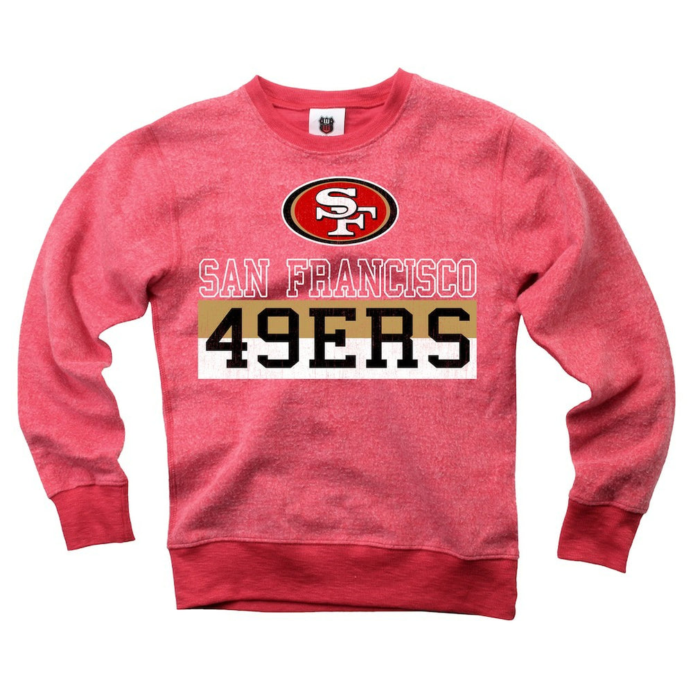 San Francisco 49ers Wes & Willy Youth Reversible Fleece Pullover Sweatshirt Scarlet - NFL