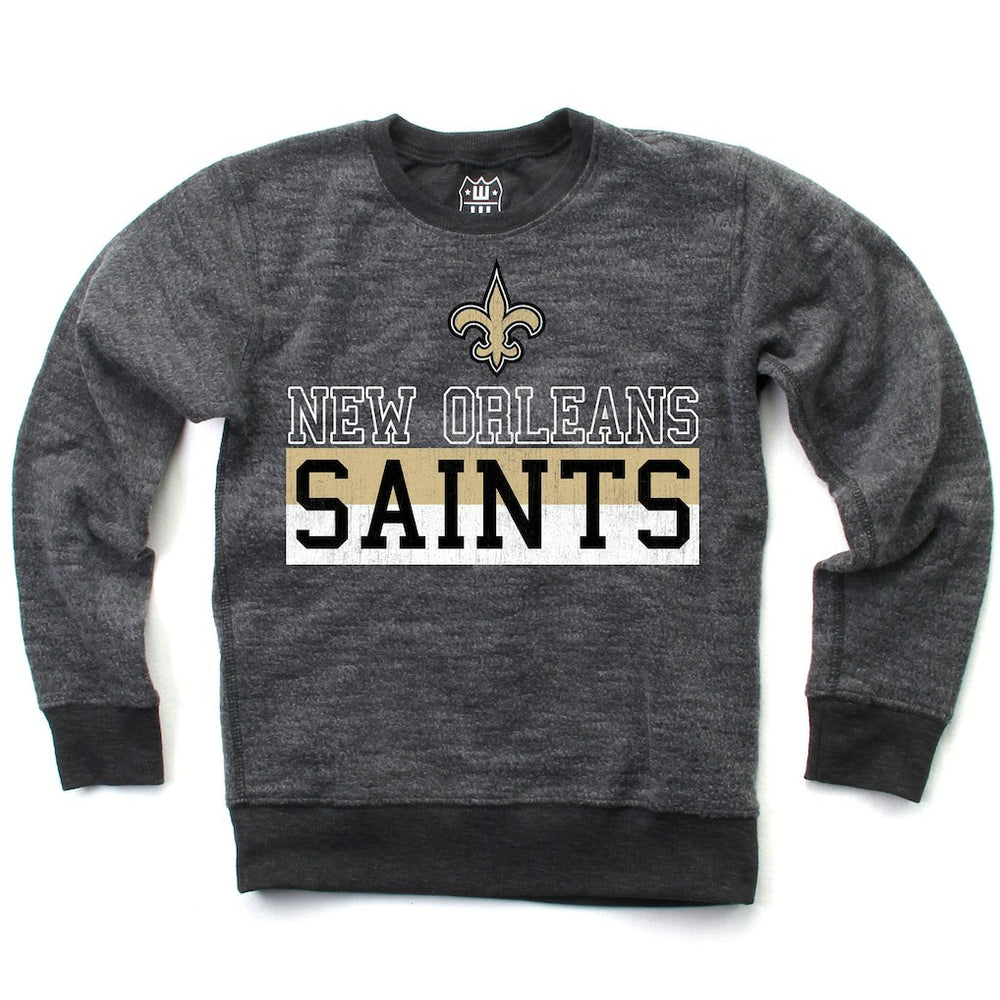 New Orleans Saints Wes & Willy Youth Reversible Fleece Pullover Sweatshirt Black - NFL