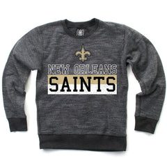 New Orleans Saints Wes & Willy Youth Reversible Fleece Pullover Sweatshirt Black - NFL