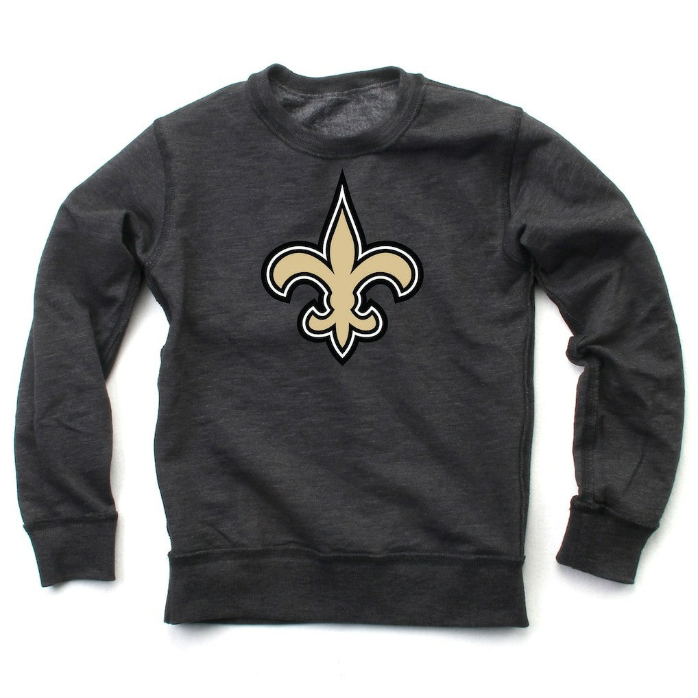 New Orleans Saints Wes & Willy Youth Reversible Fleece Pullover Sweatshirt Black - NFL