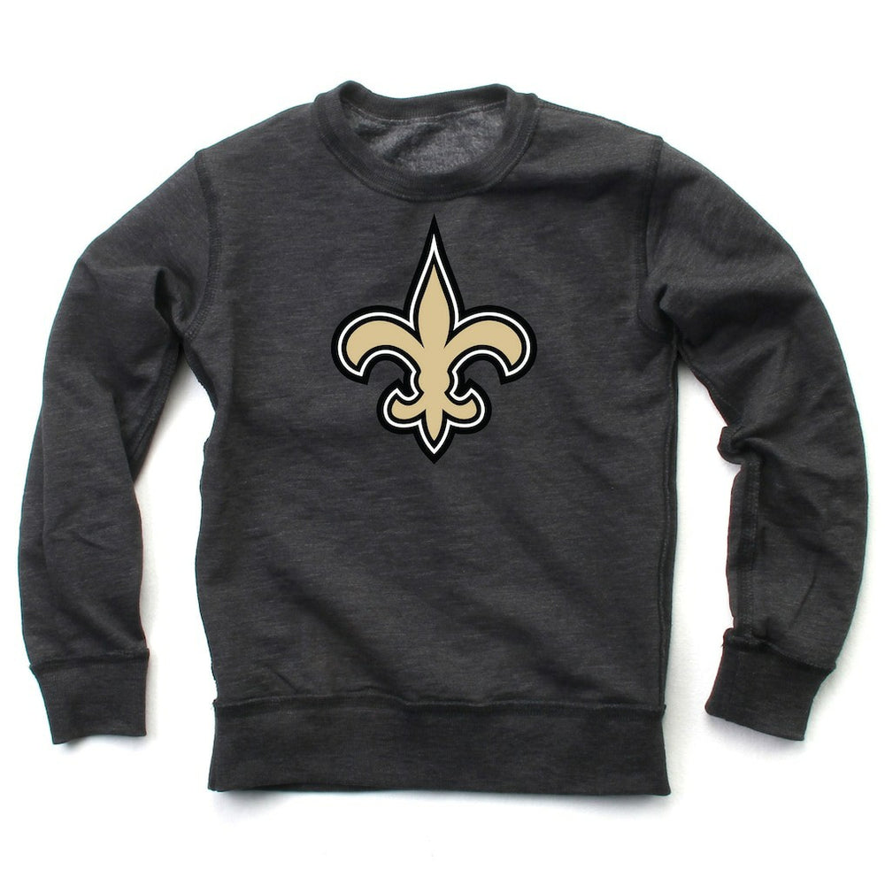 New Orleans Saints Wes & Willy Youth Reversible Fleece Pullover Sweatshirt Black - NFL