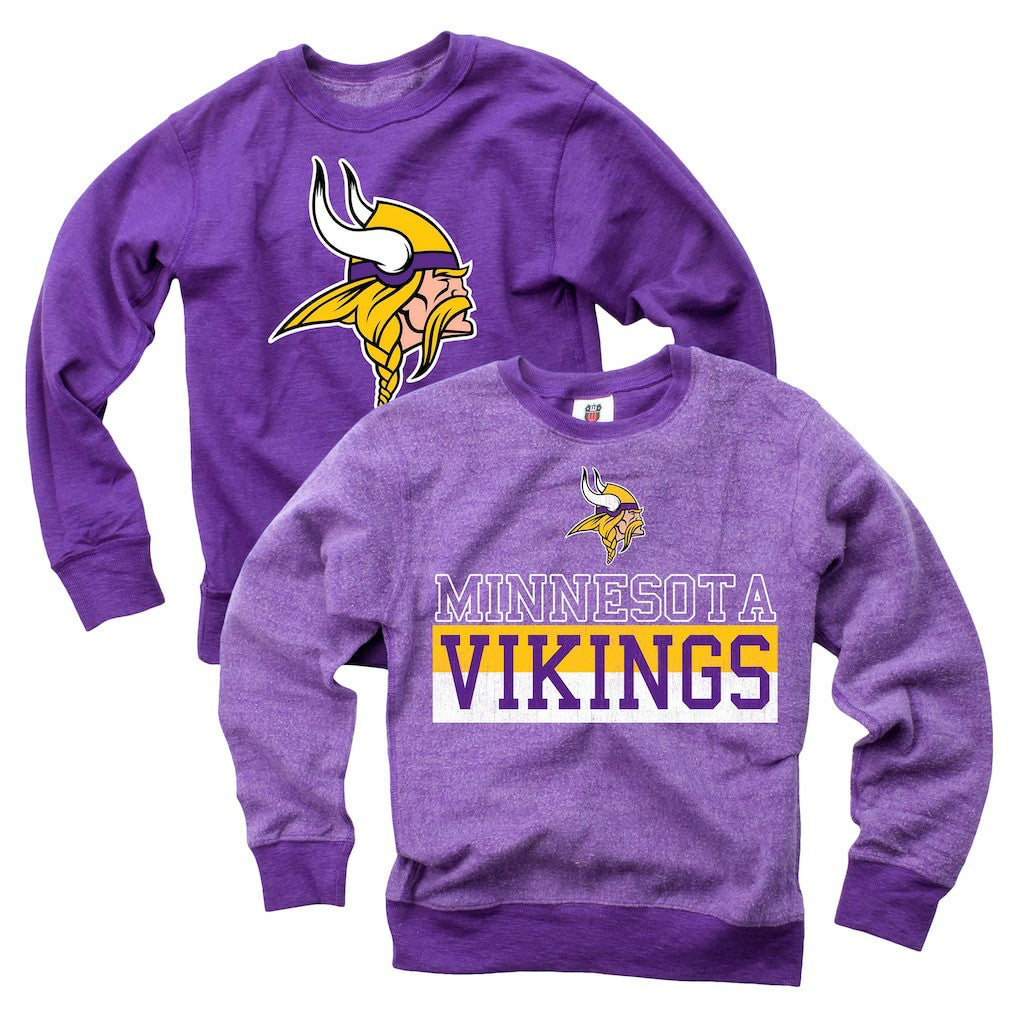 Minnesota Vikings Wes & Willy Youth Reversible Fleece Pullover Sweatshirt Purple - NFL