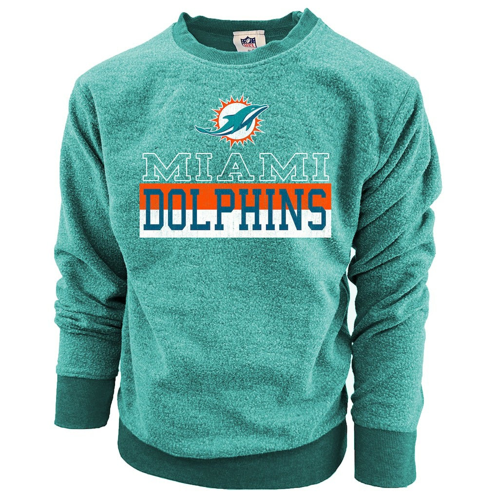 Miami Dolphins Wes & Willy Youth Reversible Fleece Pullover Sweatshirt Aqua - NFL