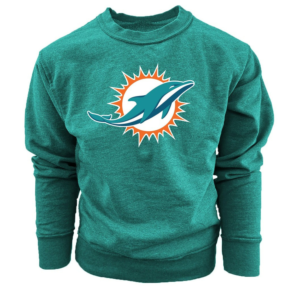 Miami Dolphins Wes & Willy Youth Reversible Fleece Pullover Sweatshirt Aqua - NFL