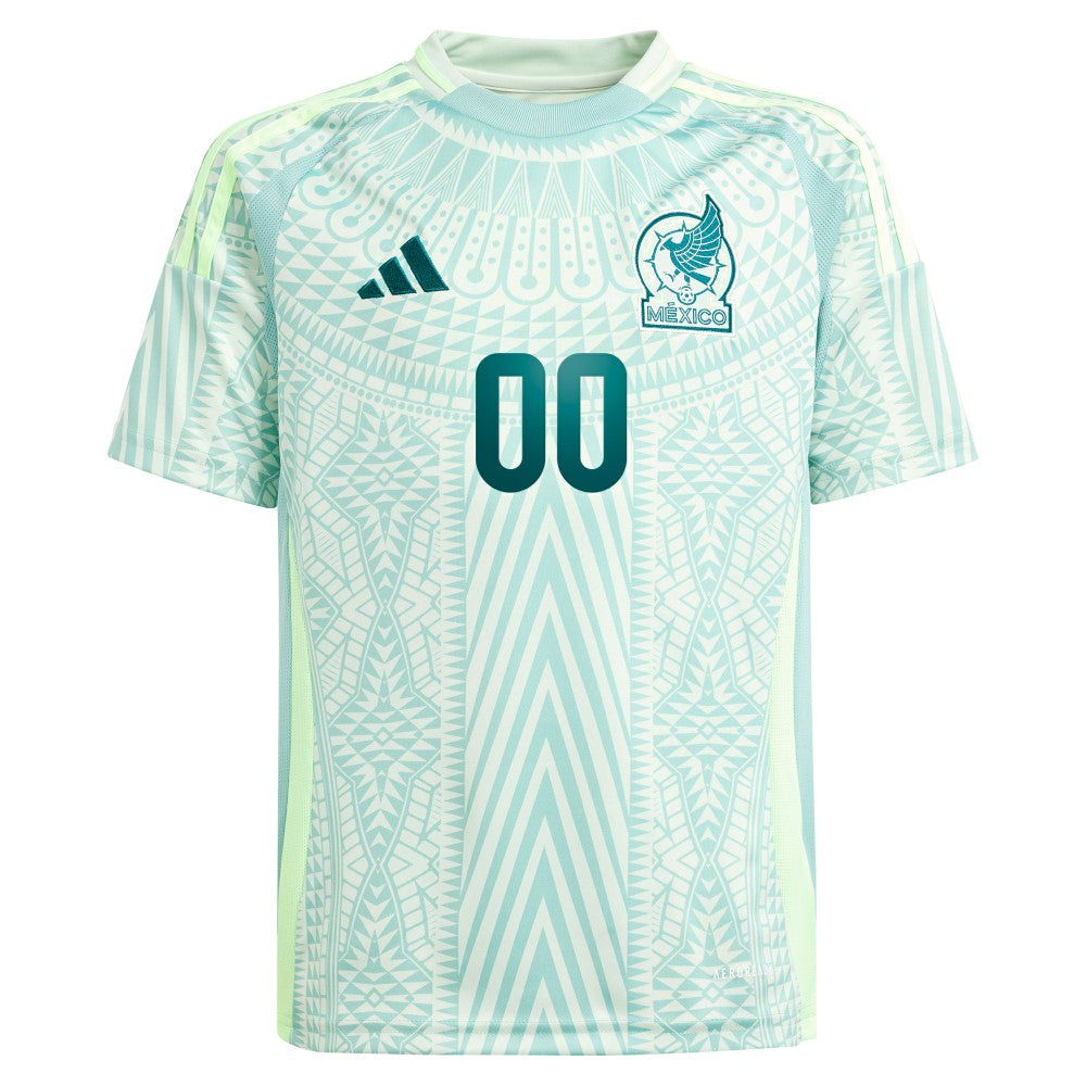 Adidas Mexico National Team Youth 2024 Away Replica Custom Jerseys - Green