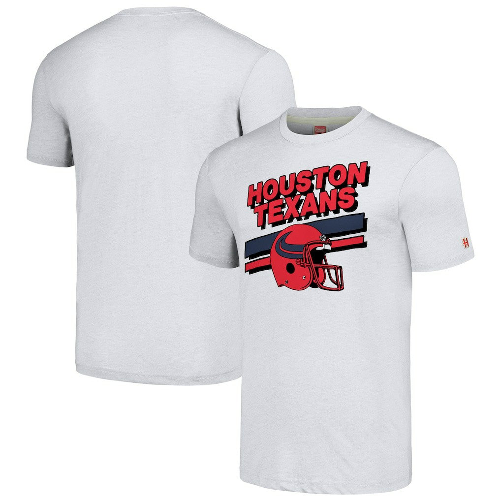 Houston Texans Homage Unisex Striped Tri-Blend T-Shirt Gray - NFL