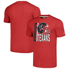 Houston Texans Homage Unisex Helmet Stripe Tri-Blend T-Shirt Red - NFL